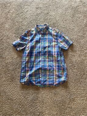 Polo Ralph Lauren Short-Sleeve Plaid Button-Down Shirt - Blue Multi
